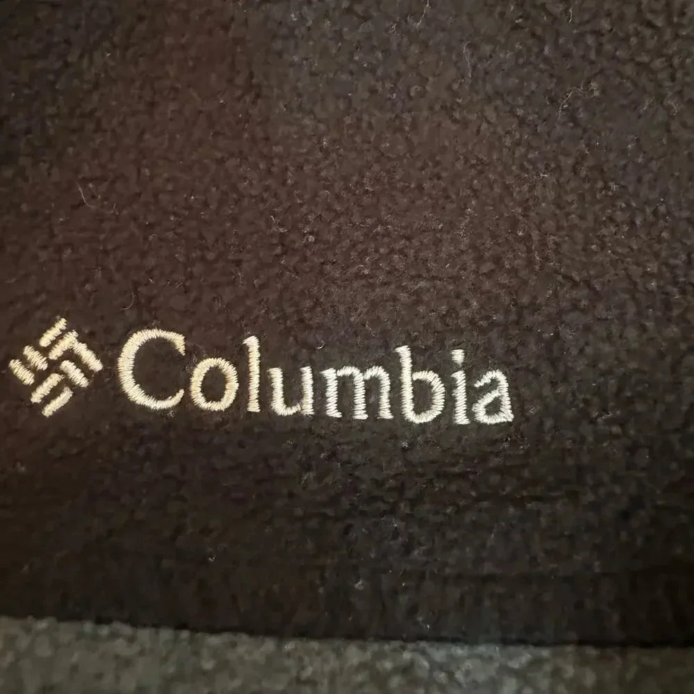 Columbia Kids Softshell Full Zip Jacket Size M Gray Black Pockets Outdoors Logo